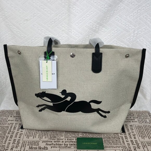 "Workday to Weekend-Longchamp Essential Large Canvas Carryall' - Picture 1 of 9